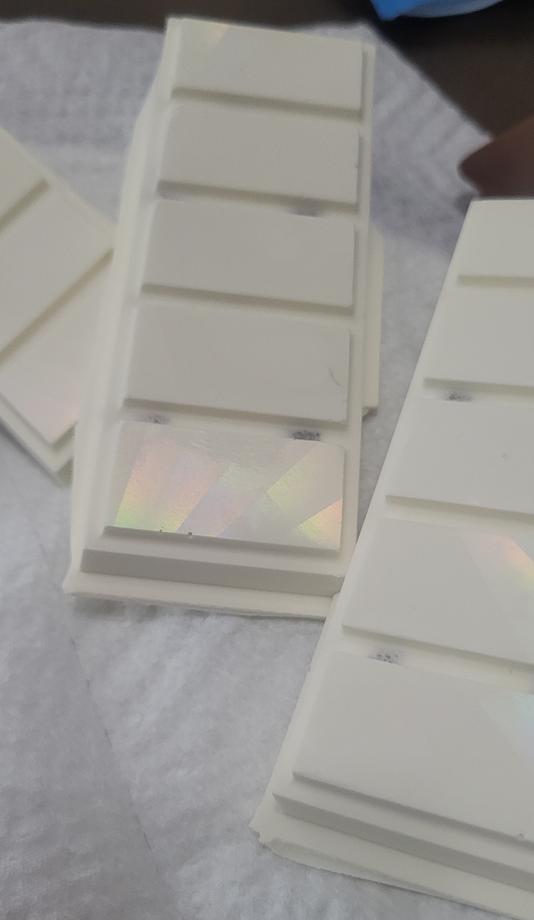 Snow white chocolate with holographic shimmer